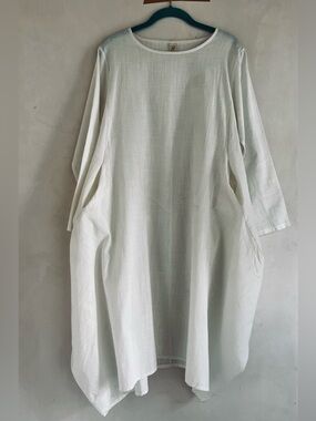 White Linen Cocoon Dress